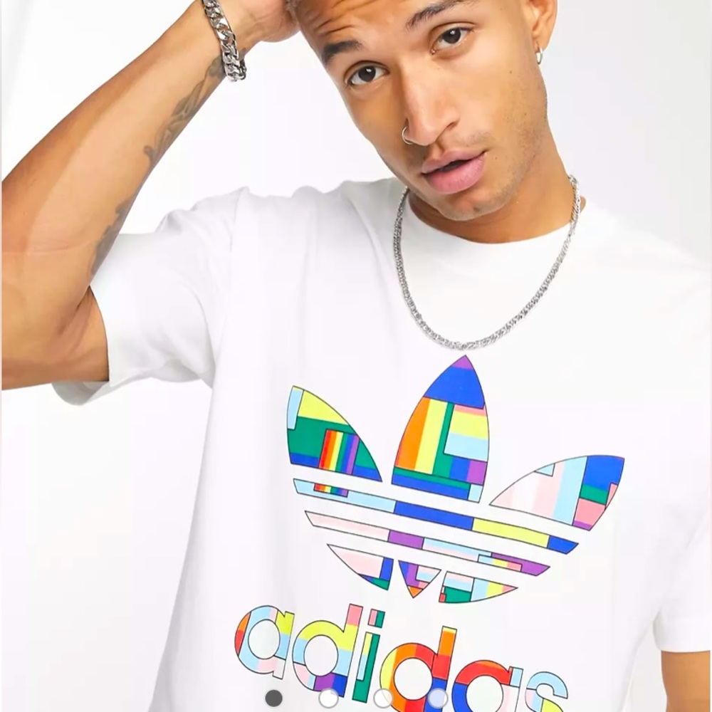 Adidas Originals Pride T-Shirt in White Size Medium